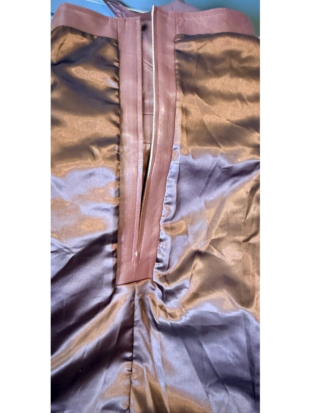 Designer Quality Brown Leather Halter Dress, Retro 80's Style Size XS RARE! - Picture 14 of 15